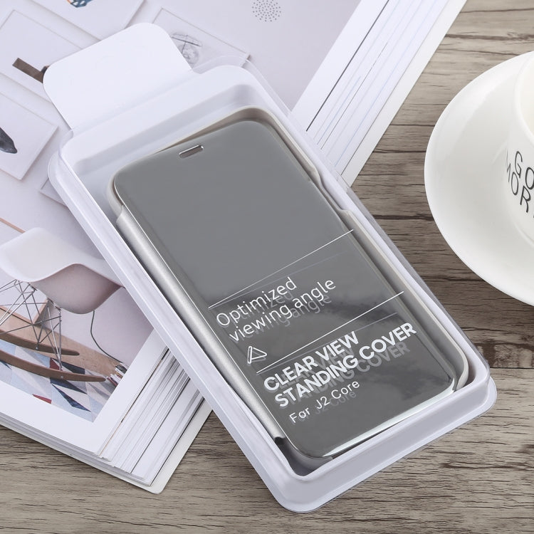 Electroplating Mirror Horizontal Flip Case for Galaxy J2 Core, with Holder