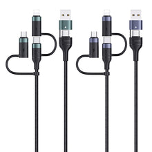 Load image into Gallery viewer, USAMS US-SJ547 U62 USB + Type-C / USB-C toType-C / USB-C + 8 Pin + Micro Aluminum Alloy PD Fast Charging Data Cable, Length: 1.2m