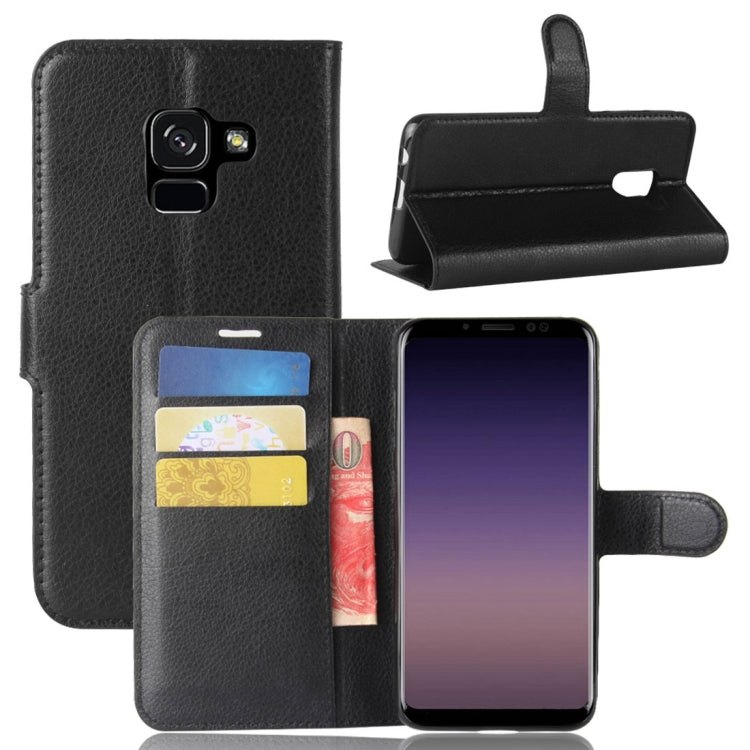For Galaxy A8 (2018) Litchi Texture Horizontal Flip Leather Case with Holder & Card Slots & Wallet