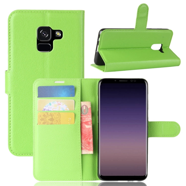 For Galaxy A8 (2018) Litchi Texture Horizontal Flip Leather Case with Holder & Card Slots & Wallet