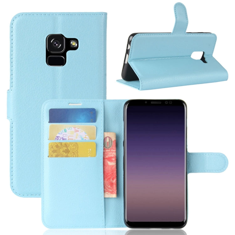 For Galaxy A8 (2018) Litchi Texture Horizontal Flip Leather Case with Holder & Card Slots & Wallet