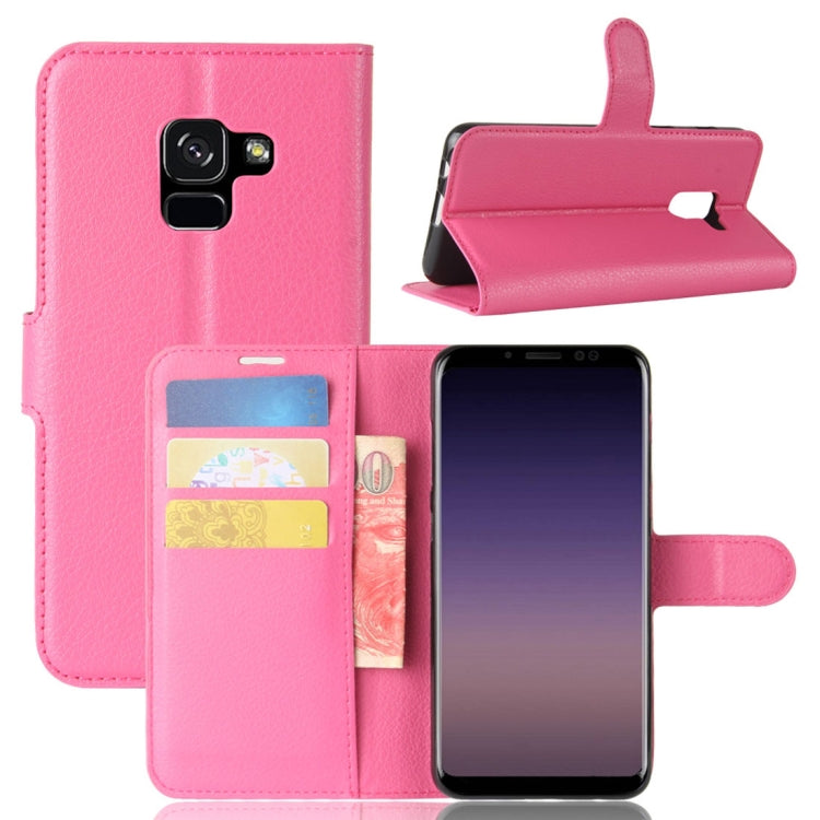 For Galaxy A8 (2018) Litchi Texture Horizontal Flip Leather Case with Holder & Card Slots & Wallet