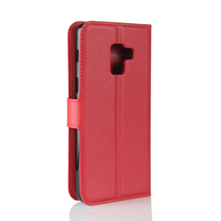 For Galaxy A8 (2018) Litchi Texture Horizontal Flip Leather Case with Holder & Card Slots & Wallet