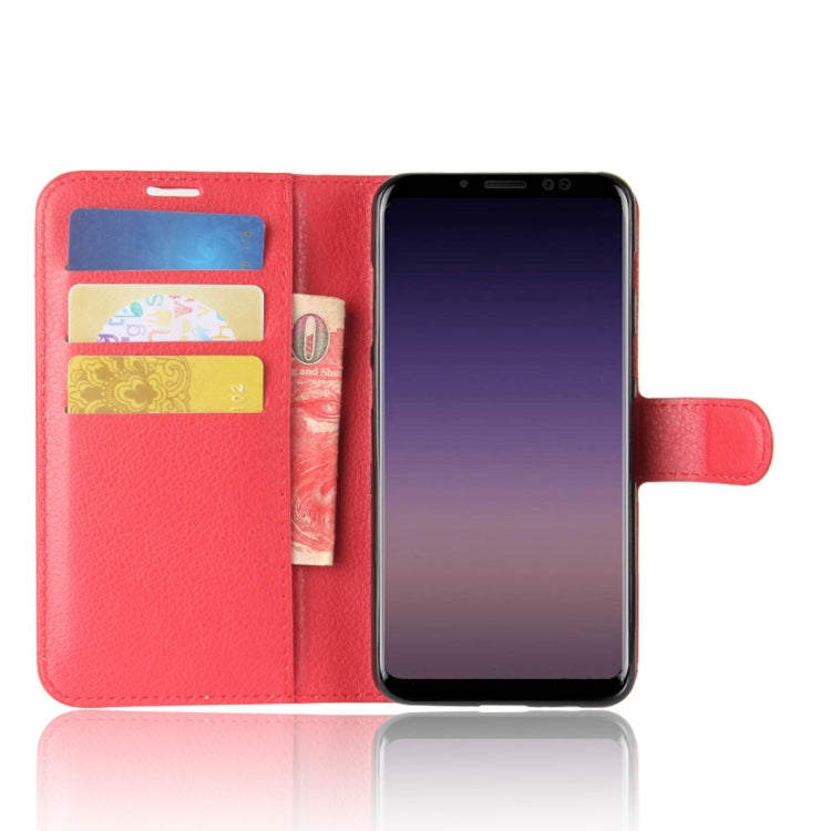 For Galaxy A8 (2018) Litchi Texture Horizontal Flip Leather Case with Holder & Card Slots & Wallet
