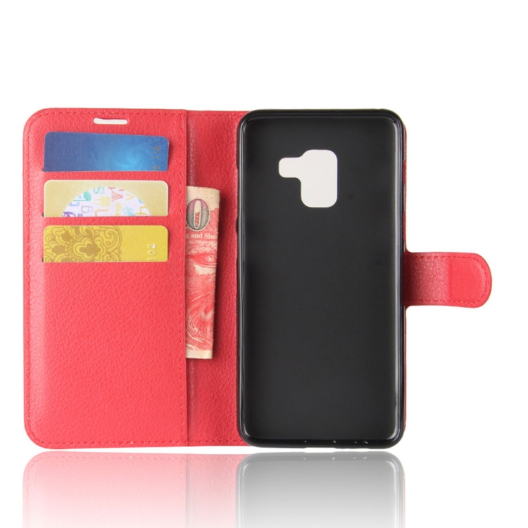 For Galaxy A8 (2018) Litchi Texture Horizontal Flip Leather Case with Holder & Card Slots & Wallet