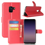For Galaxy A8 (2018) Litchi Texture Horizontal Flip Leather Case with Holder & Card Slots & Wallet