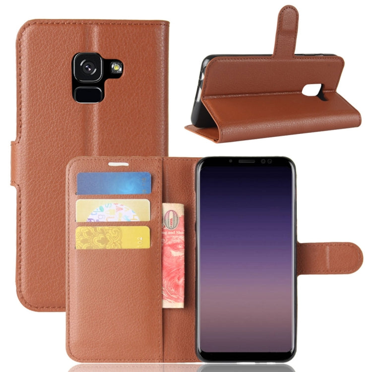 For Galaxy A8 (2018) Litchi Texture Horizontal Flip Leather Case with Holder & Card Slots & Wallet
