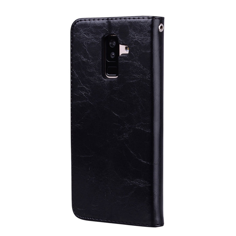 Business Style Oil Wax Texture Horizontal Flip Leather Case for Galaxy A6 Plus (2018), with Holder & Card Slots & Wallet, For Galaxy A6 Plus (2018)