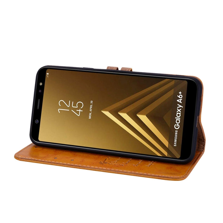 Business Style Oil Wax Texture Horizontal Flip Leather Case for Galaxy A6 Plus (2018), with Holder & Card Slots & Wallet