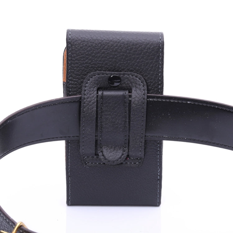 For Galaxy S7 Edge / G935 Litchi Texture Vertical Flip Leather Case Waist Bag with Back Clip(Black)