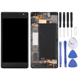 LCD Screen and Digitizer Full Assembly with Frame for Nokia Lumia 735 (Black)