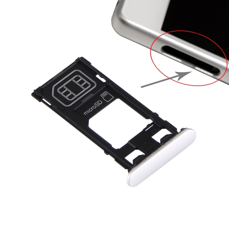 SIM Card Tray + Micro SD Card Tray + Card Slot Port Dust Plug for Sony Xperia X (Single SIM Version)
