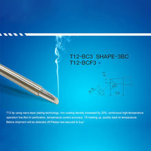 Load image into Gallery viewer, QUICKO T12-BCF3 Lead-free Soldering Iron Tip, T12-BCF3, T12-BC1, T12-BC1.5, T12-BC2, T12-BC3, T12-BCF1, T12-BCF2