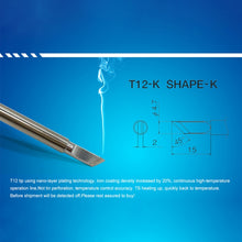 Load image into Gallery viewer, QUICKO T12-KU Lead-free Soldering Iron Tip, T12-K, T12-KF, T12-KL, T12-KR, T12-KU