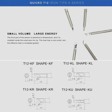 Load image into Gallery viewer, QUICKO T12-KU Lead-free Soldering Iron Tip, T12-K, T12-KF, T12-KL, T12-KR, T12-KU