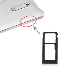 Load image into Gallery viewer, SIM Card Tray + SIM Card Tray / Micro SD Card Tray for Nokia 6.1 / 6 (2018) / TA-1043 TA-1045 TA-1050 TA-1054 TA-1068, For Nokia 6.1