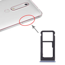 Load image into Gallery viewer, SIM Card Tray + SIM Card Tray / Micro SD Card Tray for Nokia 6.1 / 6 (2018) / TA-1043 TA-1045 TA-1050 TA-1054 TA-1068, For Nokia 6.1