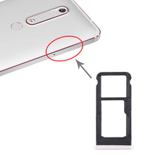 Load image into Gallery viewer, SIM Card Tray + SIM Card Tray / Micro SD Card Tray for Nokia 6.1 / 6 (2018) / TA-1043 TA-1045 TA-1050 TA-1054 TA-1068, For Nokia 6.1