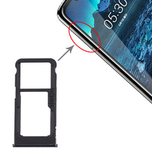 Load image into Gallery viewer, SIM Card Tray + SIM Card Tray / Micro SD Card Tray for Nokia 5.1 Plus / X5 TA-1102 TA-1105 TA-1108 TA-1109 TA-1112 TA-1120 TA-1199, For Nokia 5.1 Plus