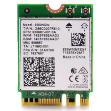 Load image into Gallery viewer, 9260NGW Wireless-AC Dual Band 802.11ac 1730Mbps Bluetooth 5.0 WLAN Network Card, 9260NGW Wireless-AC