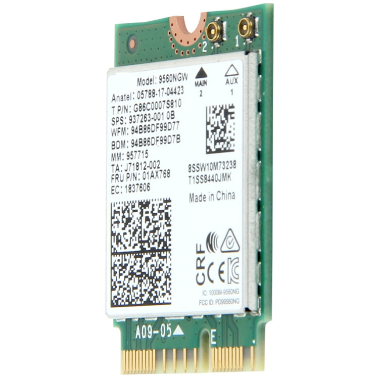 9560NGW Dual Band 1.73Gbps Wireless for Intel 9560ac NGFF Key E Wifi Card 8020.11ac Bluetooth 5.0 Laptop for Windows 10, 9560NGW  Intel 9560ac