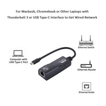 Load image into Gallery viewer, 15cm USB-C / Type-C to RJ45 Gigabit Ethernet Network Adapter, RJ45