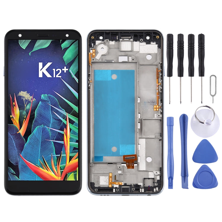 LCD Screen and Digitizer Full Assembly with Frame for LG K40 LMX420 / X4 2019 / K12 Plus,Single SIM