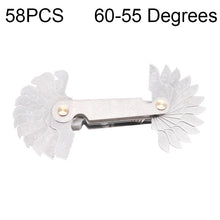 Load image into Gallery viewer, 58 PCS Metric 60 Degrees +British 55 Degrees CR Stainless Steel Thread Gauge, 58 PCS Thread Gauge