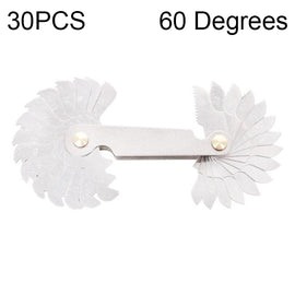 30 PCS US Screw Pitch Thread Blades 60 Degrees CR Stainless Steel Thread Gauge, 30 PCS Thread Gauge