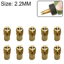 Load image into Gallery viewer, 10 PCS Three-claw Copper Clamp Nut for Electric Mill Fittings，Bore diameter: 2.2mm, Bore diameter: 2.2mm