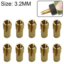 Load image into Gallery viewer, 10 PCS Three-claw Copper Clamp Nut for Electric Mill Fittings，Bore diameter: 3.2mm, Bore diameter: 3.2mm