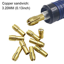 Load image into Gallery viewer, 10 PCS Three-claw Copper Clamp Nut for Electric Mill Fittings，Bore diameter: 3.2mm, Bore diameter: 3.2mm