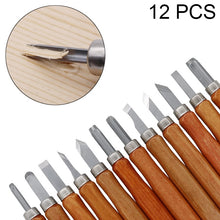 Load image into Gallery viewer, 12 in 1  Wood Carving Chisels Knife Basic Woodcut Working Handmade Rubber Stamps Hand Tools, Chisels Knife
