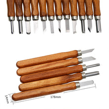 Load image into Gallery viewer, 12 in 1  Wood Carving Chisels Knife Basic Woodcut Working Handmade Rubber Stamps Hand Tools, Chisels Knife