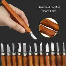 Load image into Gallery viewer, 12 in 1  Wood Carving Chisels Knife Basic Woodcut Working Handmade Rubber Stamps Hand Tools, Chisels Knife