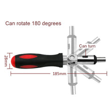 Load image into Gallery viewer, 180 Degree Rotation 1/4 inch Hex Connector Multi-function Ratchet Screwdriver, 1/4 inch Hex Connector