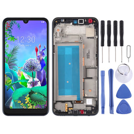 LCD Screen and Digitizer Full Assembly with Frame for LG Q60,Double SIM