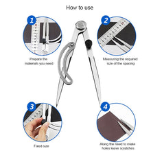 Load image into Gallery viewer, Carbon Steel Head Spacing Gauge Compasses Industrial Leather Side Liner Tool, Length: 126mm, Length: 126mm