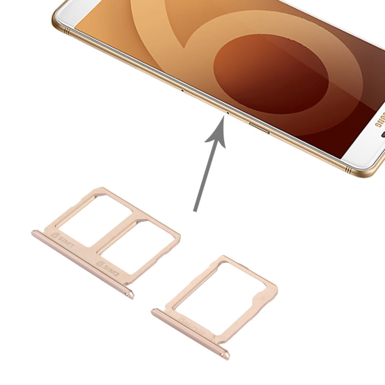 For Galaxy C9 Pro / C9000 SIM Card Tray + Micro SD Card Tray