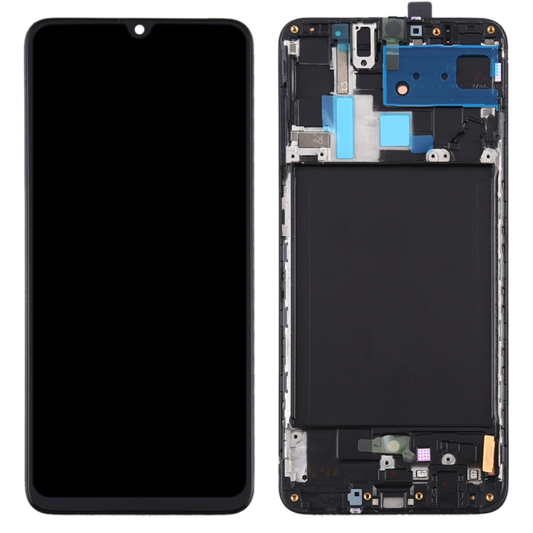 Original Super AMOLED Material LCD Screen and Digitizer Full Assembly with Frame for Galaxy A70