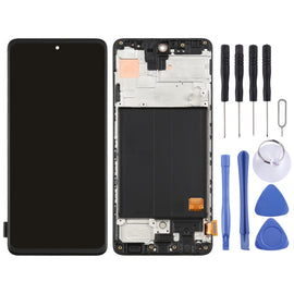 Original Super AMOLED Material LCD Screen and Digitizer Full Assembly with Frame for Galaxy A51 4G