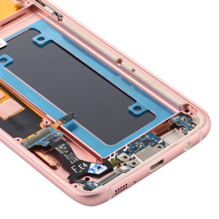 OLED Material LCD Screen and Digitizer Full Assembly With Frame for Samsung Galaxy S7 Edge / SM-G935F