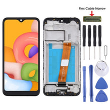 Load image into Gallery viewer, For Samsung Galaxy A01 SM-A015F OEM LCD Screen Digitizer Full Assembly with Frame, Flex Cable Narrow (Black), For Samsung Galaxy A01 SM-A015F(Narrow)
