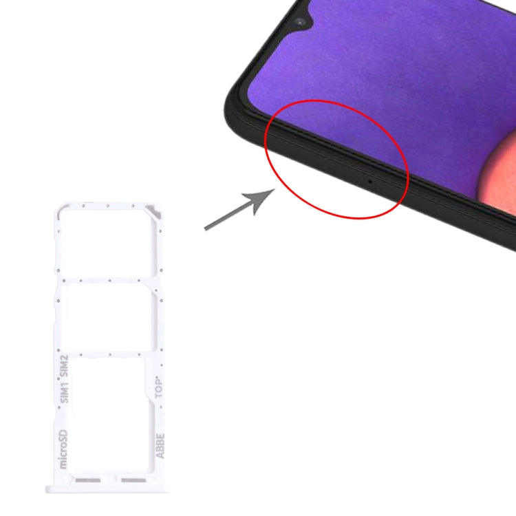 For Samsung Galaxy A22 SM-A225 SIM Card Tray + SIM Card Tray + Micro SD Card Tray