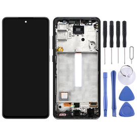 Original LCD Screen and Digitizer Full Assembly With Frame for Samsung Galaxy A52 SM-A526(5G Version)