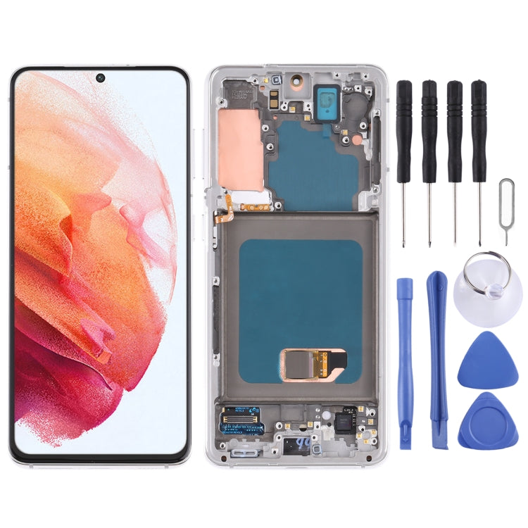 Original LCD Screen and Digitizer Full Assembly with Frame For Samsung Galaxy S21 4G/S21 5G SM-G990 SM-G991, For Samsung Galaxy S21 4G/S21 5G