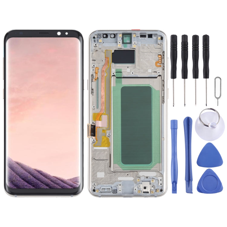 OLED Material LCD Screen and Digitizer Full Assembly with Frame for Samsung Galaxy S8+ SM-G955, For Samsung Galaxy S8+(OLED), For Samsung Galaxy S8+
