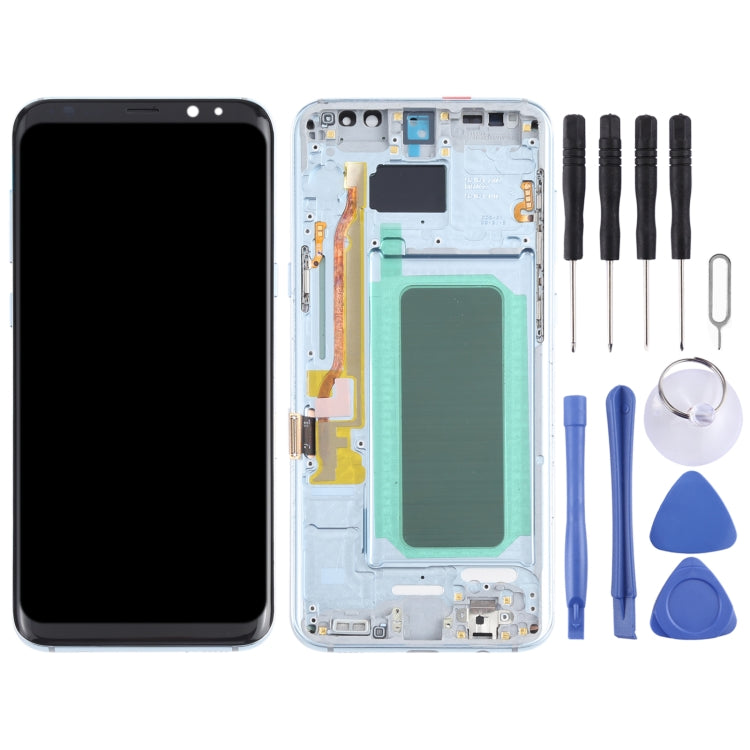 OLED Material LCD Screen and Digitizer Full Assembly with Frame for Samsung Galaxy S8+ SM-G955