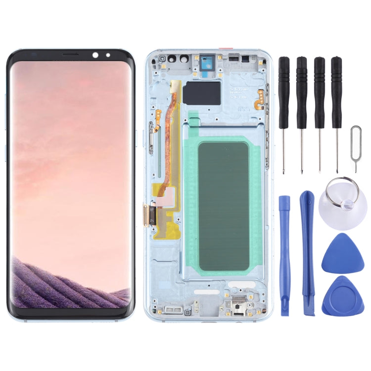 OLED Material LCD Screen and Digitizer Full Assembly with Frame for Samsung Galaxy S8+ SM-G955, For Samsung Galaxy S8+(OLED), For Samsung Galaxy S8+
