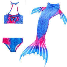 Load image into Gallery viewer, 3 PCS / Sets Children Swimming Mermaid Tails Bikini Cosplay Mermaid Swimwear, Size: 110
